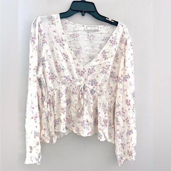 Hippie Rose Juniors Tie Waist Babydoll Top, shirt White Orchid, XS, S, M… - Picture 4 of 7